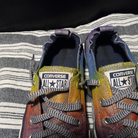 One of a kind Rainbow Converse, sparkling rainbow Converse shore shoes s… - Picture 10 of 13